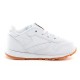 Zapatos de cuero Reebok clásico para niños, blanco