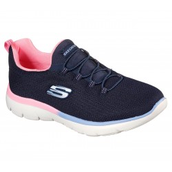 Zapatillas Skechers Mujer Urbana Summits Striding Negro Rosado